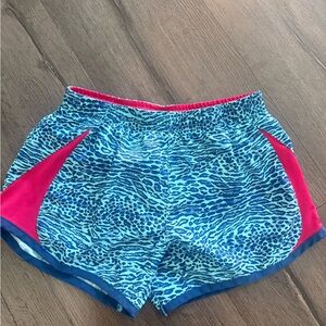 Nike Dri Fit Kids Tempo Blue and Pink Patterned Athletic Shorts
